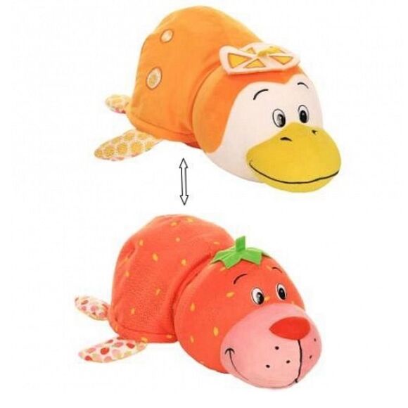 Flipazoo Orange Pop Penguin / Strawberry Seal Two In One Stuffed Toy - Picture 1 of 12